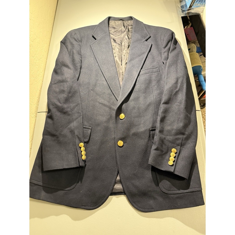 Vintage‎ Polo University Club Ralph Lauren Navy Blazer Jacket Gold Buttons 42R